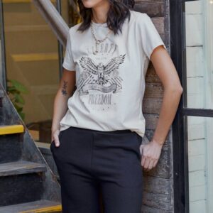 Remera con estampa Liberty prueba