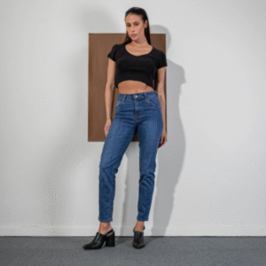 Pantalón de Jean Aretha Recto Celeste